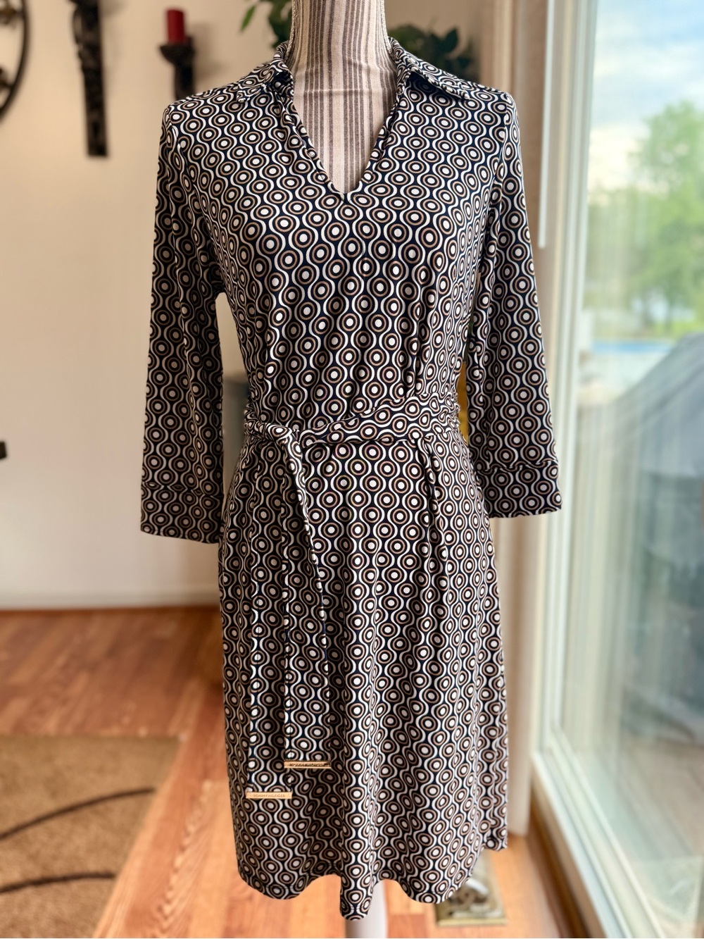 Tommy Hilfiger Geometric Midi Wrap Dress